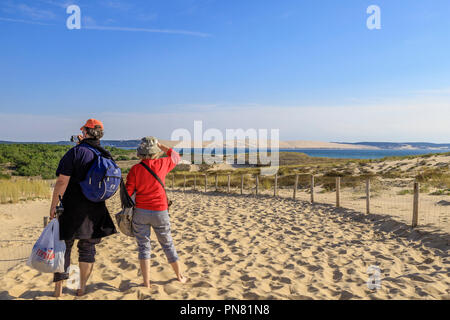 Frankreich, Gironde, Côte d'Argent, Parc naturel Marin du Bassin d'Arcachon (Arcachon Bay Marine Naturpark), Lege Cap Ferret, weg zu La Pointe Strand ein Stockfoto