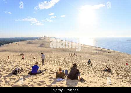 Frankreich, Gironde, Côte d'Argent, Parc naturel Marin du Bassin d'Arcachon (Arcachon Bay Marine Naturpark), La Teste de Buch, Pyla sur Mer, Dune du Pi Stockfoto