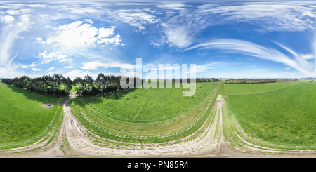 360 Grad Panorama Ansicht von 360 Antenne Pano der Kühe Bauernhof - Ozeanien Molkerei - Morven - South Canterbury - Neuseeland - Ozeanien