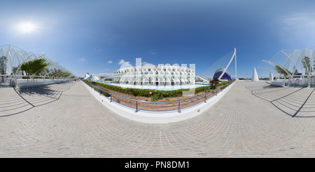 360 Grad Panorama Ansicht von Ciudad de las Artes y de las Ciencias