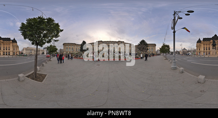 360 Grad Panorama Ansicht von Nationale Trauer nach dem Tod von Michael ich im Royal Palace in Bukarest, Rumänien (3)