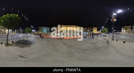 360 Grad Panorama Ansicht von Nationale Trauer nach dem Tod von Michael ich im Royal Palace in Bukarest, Rumänien (5)