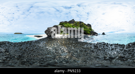 360 Grad Panorama Ansicht von Wenig Vomo Island - Beachcomber LaiLai - Beachcomber Island Resort, Mamanuca Inselgruppe - Fidschi Inseln - Ozeanien