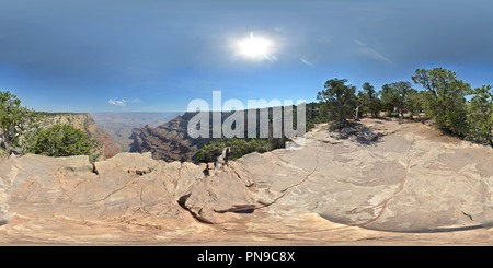 360 Grad Panorama Ansicht von Grand Canyon South Rim View Point