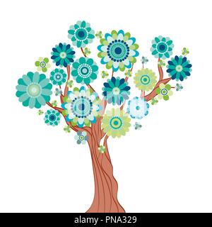 Abstrakte Baum aus Blumen. Vector Illustration Stock Vektor