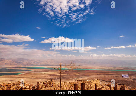 Ruinen der Festung Massada im Negev Stockfoto