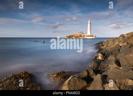 St Marys Leuchtturm in Whitley Bay, Northumberland, England, Großbritannien Stockfoto