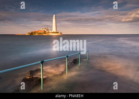 St Marys Leuchtturm in Whitley Bay, Northumberland, England, Großbritannien Stockfoto