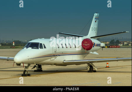 Cessna Citation XLS private Executive Jet am Flughafen Verona. Stockfoto