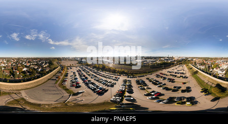 360 Grad Panorama Ansicht von München Nord, BMW Parkplatz, Lemgostreet