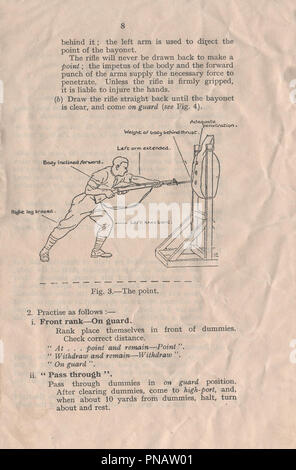 Kleinwaffen Training Handbuch Band 1 Heft Nummer 12 Bajonett in 1937 durch den Krieg Büro veröffentlicht Anweisung zur britischen Militärs auf, wie man das Gewehr mit Bajonett montiert während der Vorkriegszeit und der zweite Weltkrieg Stockfoto