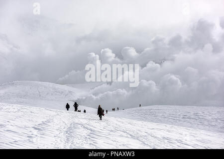 Mt. Asahi, Hokkaido, Japan vulkanischen Gipfel Daisetsuzan Nationalpark während der Wintersaison. Stockfoto