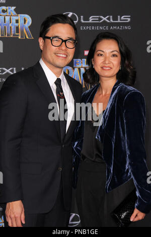 Randall Park, Jae Suh Park bei der Premiere von Marvel Studios' 'Black Panther' auf der Dolby Theatre in Hollywood, CA, 29. Januar 2018 statt. Foto von Joseph Martinez/PictureLux Stockfoto