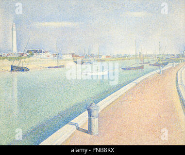 Der Kanal von Gravelines, Petit Fort Philippe. Datum/Zeitraum: 1890. Ölgemälde. Öl auf Leinwand. Autor: Seurat, Georges. Stockfoto