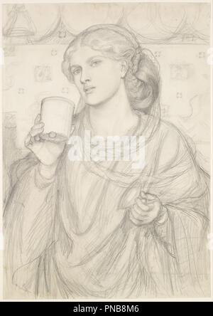 Die liebevolle Schale - kompositorische Studie. Datum/Zeitraum: 1867. Bleistift auf Papier. Breite: 358 mm. Höhe: 510 mm. Autor: Dante Gabriel Rossetti. Stockfoto