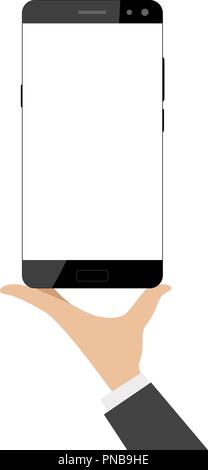 Hand hält ein Smartphone Stock Vektor