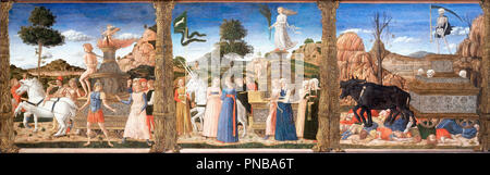 Die Triumphe von Petrarca. Datum/Zeit: Ca. 1500. Malerei. Ölfarbe auf Systemsteuerung. Autor: GIROLAMO DA CREMONA. Stockfoto