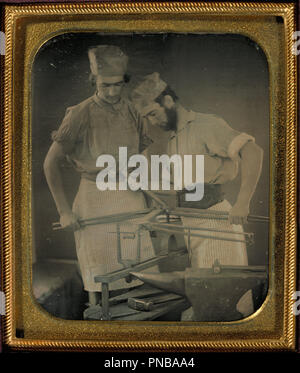 Porträt von zwei metallarbeiter. Datum/Zeitraum: 1855. Foto. Daguerreotypie (Cased-Objekt). Autor: Unbekannt. Stockfoto