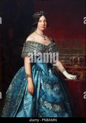 Isabella II. Datum/Zeitraum: 1849. Malerei. Öl auf Leinwand. Breite: 108 cm. Höhe: 148 cm. Thema: MADRAZO, FEDERICO DE. Stockfoto