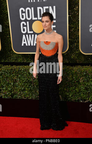 Allison Williams beim 75. jährlichen Golden Globe Awards im Beverly Hilton Hotel, Beverly Hills, USA, 07. Januar 2018 Stockfoto