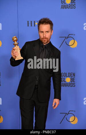 Sam Rockwell beim 75. jährlichen Golden Globe Awards im Beverly Hilton Hotel, Beverly Hills, USA, 07. Januar 2018 Stockfoto