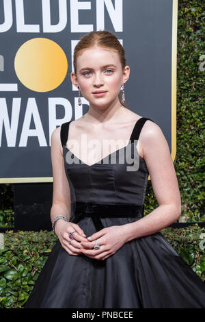 Sadie Waschbecken kommt an der 75th jährliche Golden Globe Awards im Beverly Hilton in Beverly Hills, CA am Sonntag, 7. Januar 2018. Stockfoto