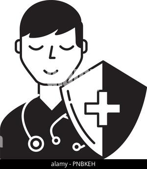 Arzt portrait Schutzplatte medizinische Stock Vektor