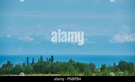 Schönen südlichen Ufer des Issyk-Kul See im Sommer Tag, Kirgisistan. Stockfoto