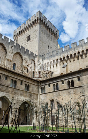 AVIGNON, Frankreich - 11 AUGUST 2017: Päpstliche Palast in Avignon, Frankreich Stockfoto