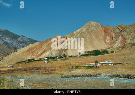 Rver Täler Gulcha, Pamir Highway, Kirgisistan, Zentralasien Stockfoto