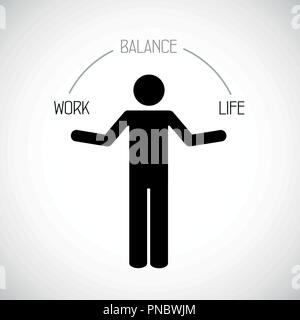 Work life Balance Konzept Piktogramm Vektor-illustration EPS 10. Stock Vektor