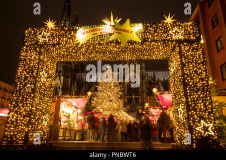 Weihnachtsmarkt, Köln, Nordrhein-Westfalen, Deutschland, Europa Stockfoto