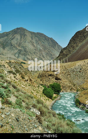 Rver Täler Gulcha, Pamir Highway, Kirgisistan, Zentralasien Stockfoto