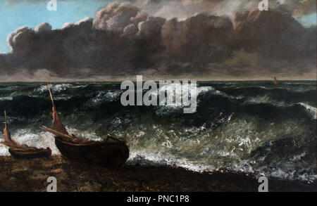 La Vague / die Welle. Datum/Zeitraum: 1869. Malerei. Öl auf Leinwand. Höhe: 71,5 cm (28,1 in); Breite: 116,8 cm (45,9 in). Autor: Gustave Courbet. Stockfoto