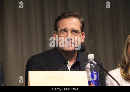 Steve Carell 09/17/2017 'Kampf der Geschlechter' Pressekonferenz in W Los Angeles gehalten - West Beverly Hills, Los Angeles, CA Foto von Izumi Hasegawa/HNW/PictureLux Stockfoto