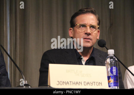 Steve Carell 09/17/2017 'Kampf der Geschlechter' Pressekonferenz in W Los Angeles gehalten - West Beverly Hills, Los Angeles, CA Foto von Izumi Hasegawa/HNW/PictureLux Stockfoto