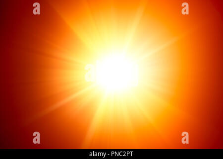 Sonneneinstrahlung, Beleuchtung Wirkung. Stockfoto