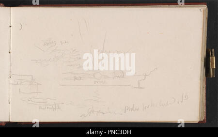 Der Kanal Skizzenbuch. Datum/Zeit: Ca. 1845. Zeichnung. Graphit auf Medium, leicht strukturierte, weiß webte Papier. Höhe: 95 mm (3.74 in); Breite: 159 mm (6,25 in). Autor: J. M. W. Turner. Stockfoto