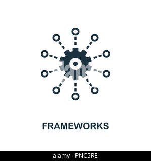 Frameworks Symbol. Schwarzweiß-Design von großen Sammlung von Daten. UI. Pixel Perfect einfache Piktogramm frameworks Symbol. Web Design, Anwendungen, Software, pri Stockfoto