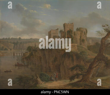 Chepstow Castle. Datum/Zeit: Ca. 1795. Malerei. Öl auf Leinwand. Höhe: 673 mm (26.49 in); Breite: 838 mm (32.99 in). Autor: Hendrik-Frans De Cort. Stockfoto