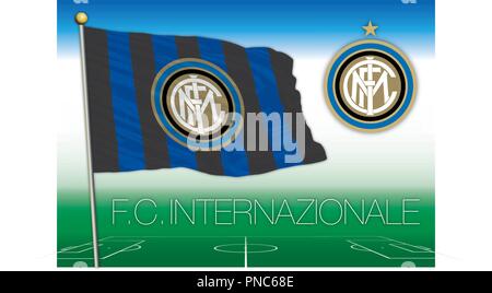 Mailand, Italien, 2018-Serie eine Fußball-Europameisterschaft, 2018 Flagge des Internazionale fc Team Stock Vektor