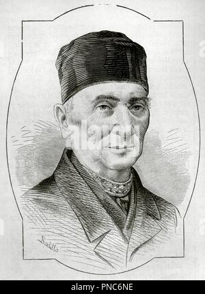 Francisco de Paula González Vigil (1792-1875). Clérigo, Político e intelectual Peruano. Representó una corriente Liberalen e ilustrada. Diputado y senador ante el Congreso de la República del Perú. Grabado. La Ilustración Española y Americana. 30 de Agosto de 1876. Biblioteca Histórico Militar de Barcelona. Catalunya, España. Stockfoto