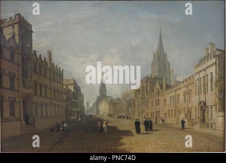 High Street, Oxford. Malerei. Leinwand und Öl. Höhe: 68,5 cm (26,9 in); Breite: 100,3 cm (39,4 in). Autor: J. M. W. Turner. Stockfoto