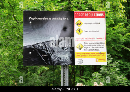 Waring anmelden Schlucht. Watkins Glen Watkins Glen State Park. New York. USA Stockfoto