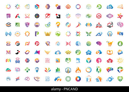 Logo mega Sammlungen abstrakte geometrische Business Icon Vector EPS 10 gesetzt Stockfoto