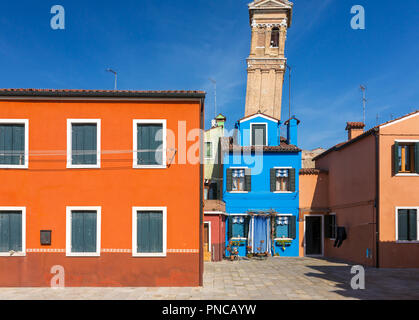 Bunte Häuser in Burano, Venedig, Italien. Stockfoto