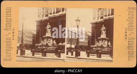 Statue von Queen Anne, St. Paul's in London. Artist: Unbekannt. Abmessungen: Mount: 8,8 x 17,8 cm (3 7/16 x 7 in.). Person im Foto: Königin Anne Stuart (British, 1665-1714). Herausgeber: Europäische und Amerikanische Ansichten. Datum: 1850s-1910 s. Museum: Metropolitan Museum of Art, New York, USA. Stockfoto