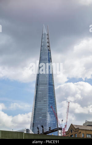 Wahrzeichen der modernen Architektur, den Shard auf Londons South Bank. Stockfoto