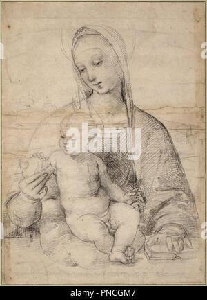 Madonna der Granatapfel, C. 1504. Datum/Zeit: Ca. 1504. Schwarz-grau Kreide. Autor: RAPHAEL. Raphael (Raffaello Sanzio da Urbino). Stockfoto