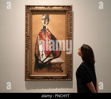 Porträt einer Frau von Pablo Picasso im Louvre Abu Dhabi, VAE Stockfoto